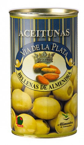 ACEITUNAS  " RELLENAS DE ALMENDRA ", 350 GR.,*WINESCOUT7*,SPANIEN-ALMENDRALEJO