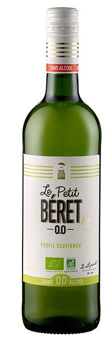 LE PETIT BERET " SAUVIGNON BLANC ALKOHOLFREI - BIO ", 0.75 L.,*WINESCOUT7*, FRANKREICH-OCCITANIE